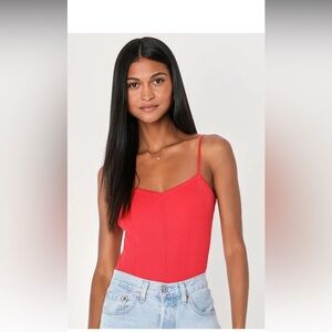 LULUS ribbed red bodysuit. NWT